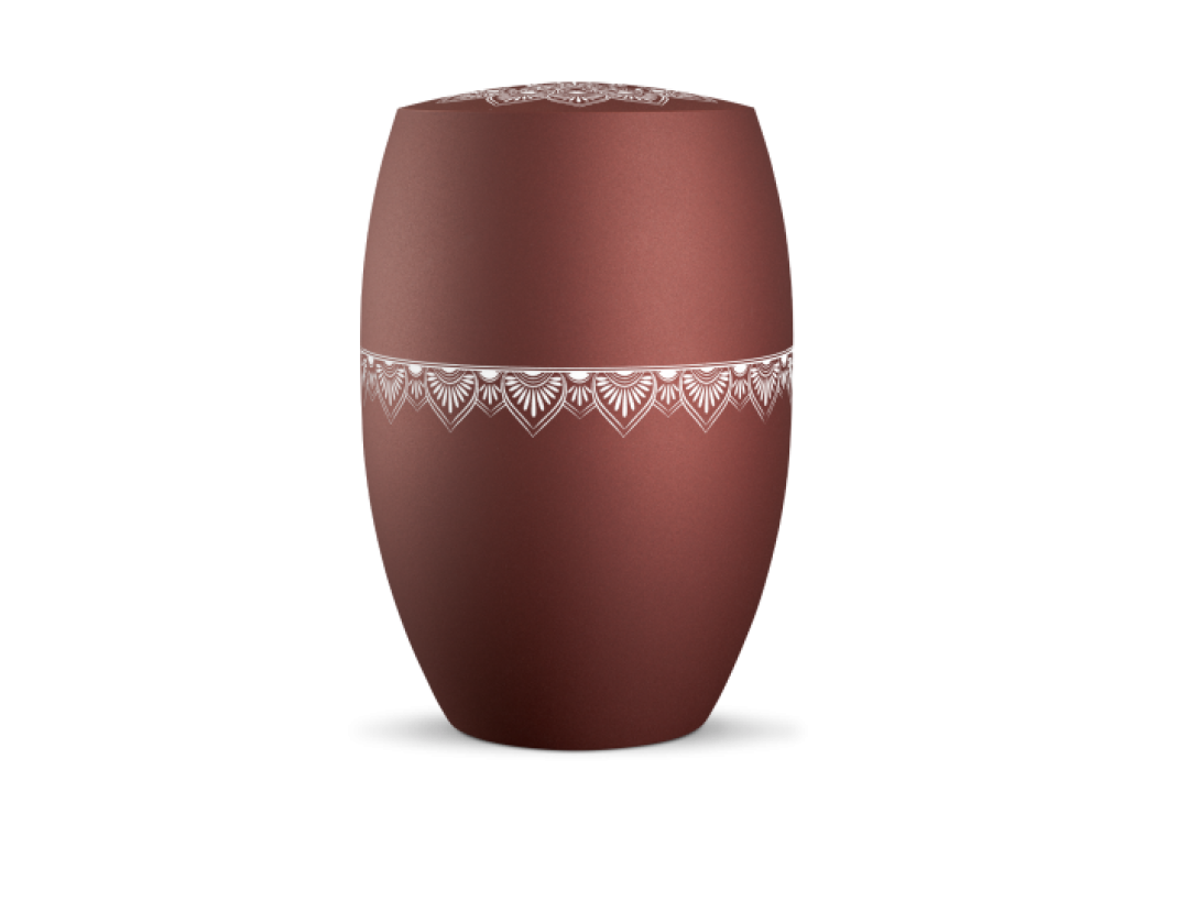 Infinity Mandala, velvet Rubin, Mandala auf dem Deckel und umlaufend Infinity Mandala, velvet Rubin, Mandala auf dem Deckel und umlaufend