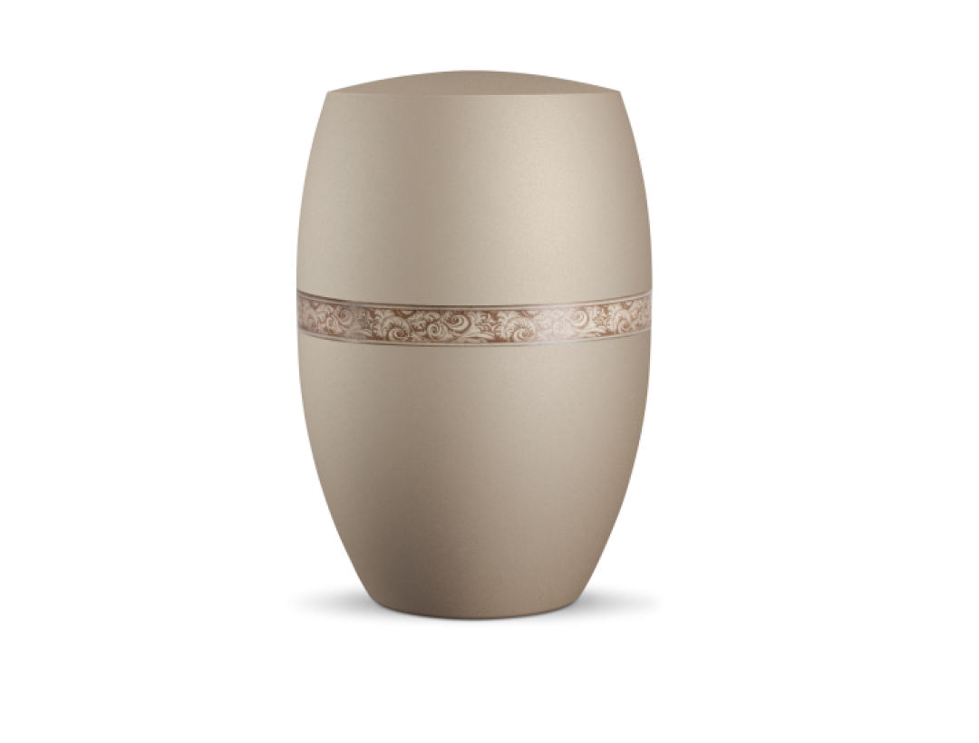 Infinity Papyrus, velvet Champagner, Dekor aus Grasfasern Federn