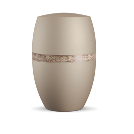 Infinity Papyrus, velvet Champagner, Dekor aus Grasfasern Federn