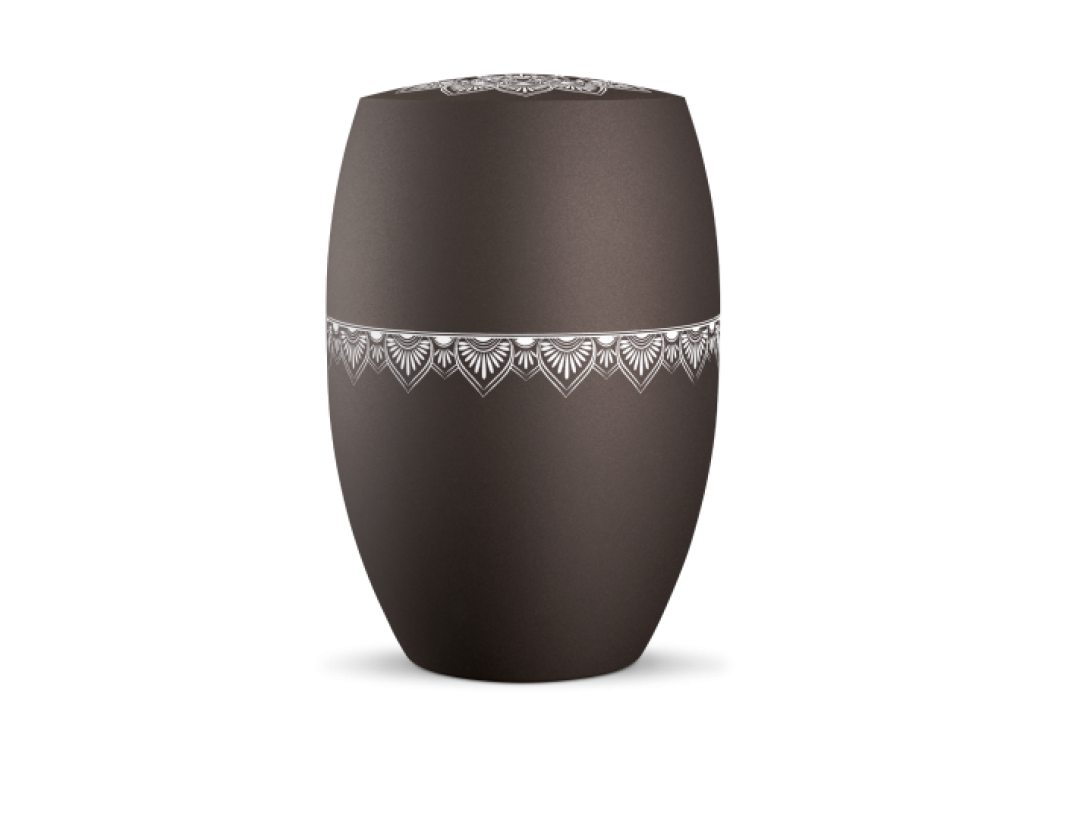 Infinity Mandala, velvet Siena, Mandala auf dem Deckel und umlaufend Infinity Mandala, velvet Siena, Mandala auf dem Deckel und umlaufend