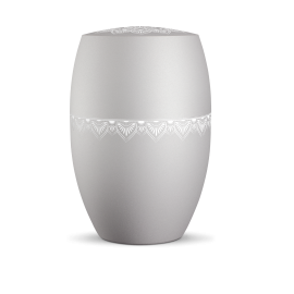 Infinity Mandala, velvet Silbergrau, Mandala auf dem Deckel und umlaufend Infinity Mandala, velvet Silbergrau, Mandala auf dem Deckel und umlaufend