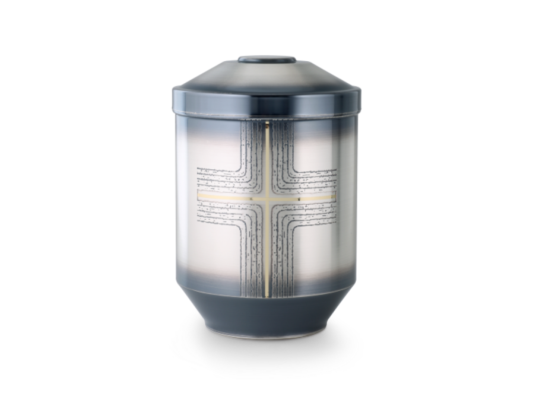 Kupfer, Silberauflage Kreuzrelief ausgelegt Kupfer, Silberauflage Kreuzrelief ausgelegt