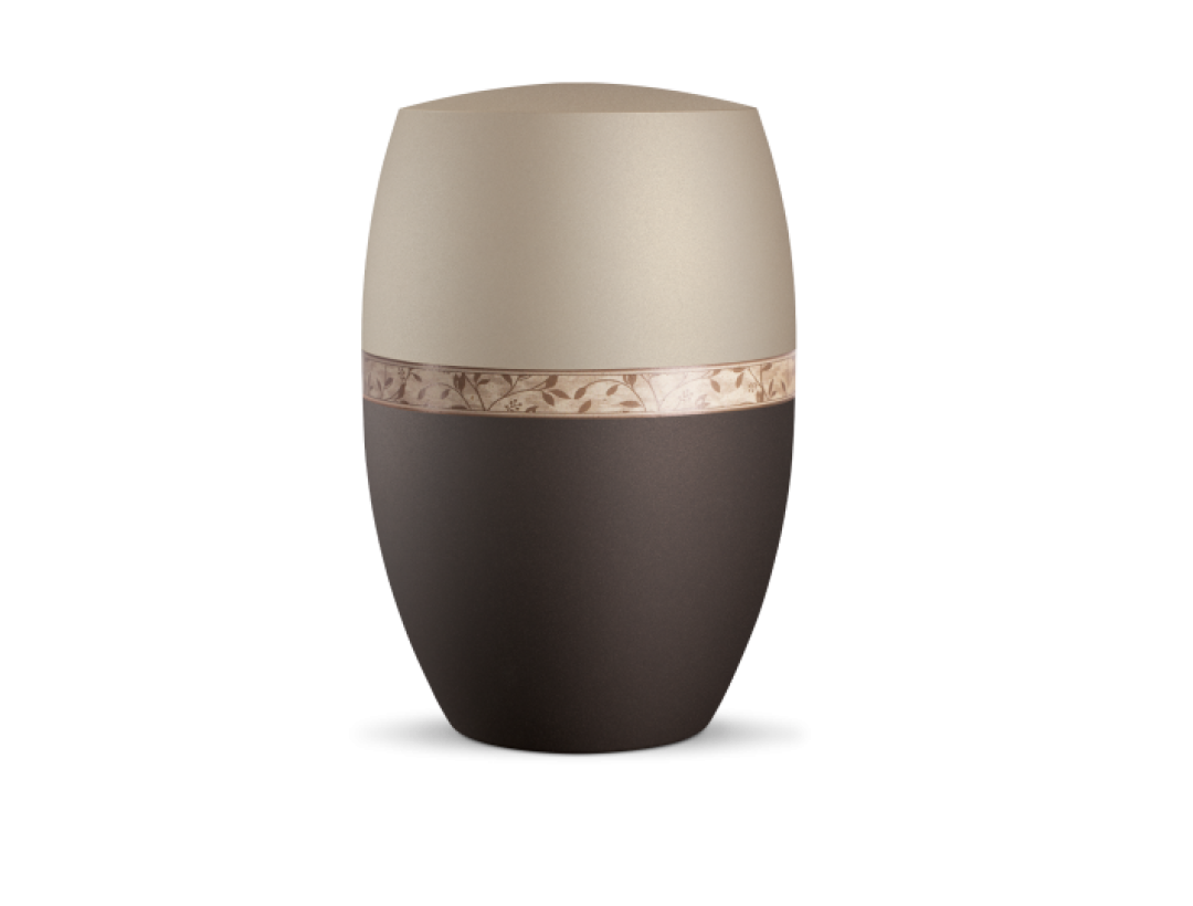 Infinity Papyrus, velvet Siena/Champagner, Dekor aus Grasfasern Zweige