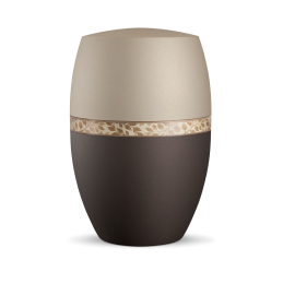 Infinity Papyrus, velvet Siena/Champagner, Dekor aus Grasfasern Zweige