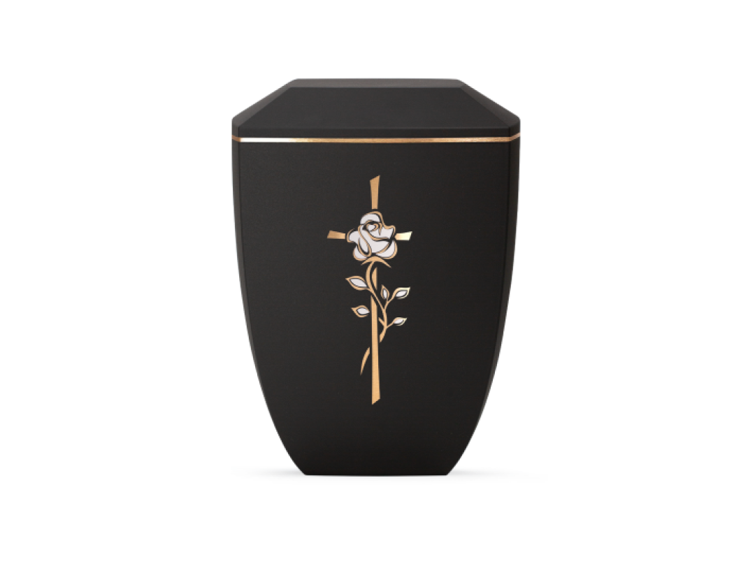 Edition Facette, Velvet Schwarz, Kreuz/Rose, biol. abbaub. Edition Facette, Velvet Schwarz, Kreuz/Rose, biol. abbaub.