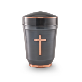 Kupfer, galvanisch gefärbt, Kreuz geprägt Kupfer, galvanisch gefärbt, Kreuz geprägt