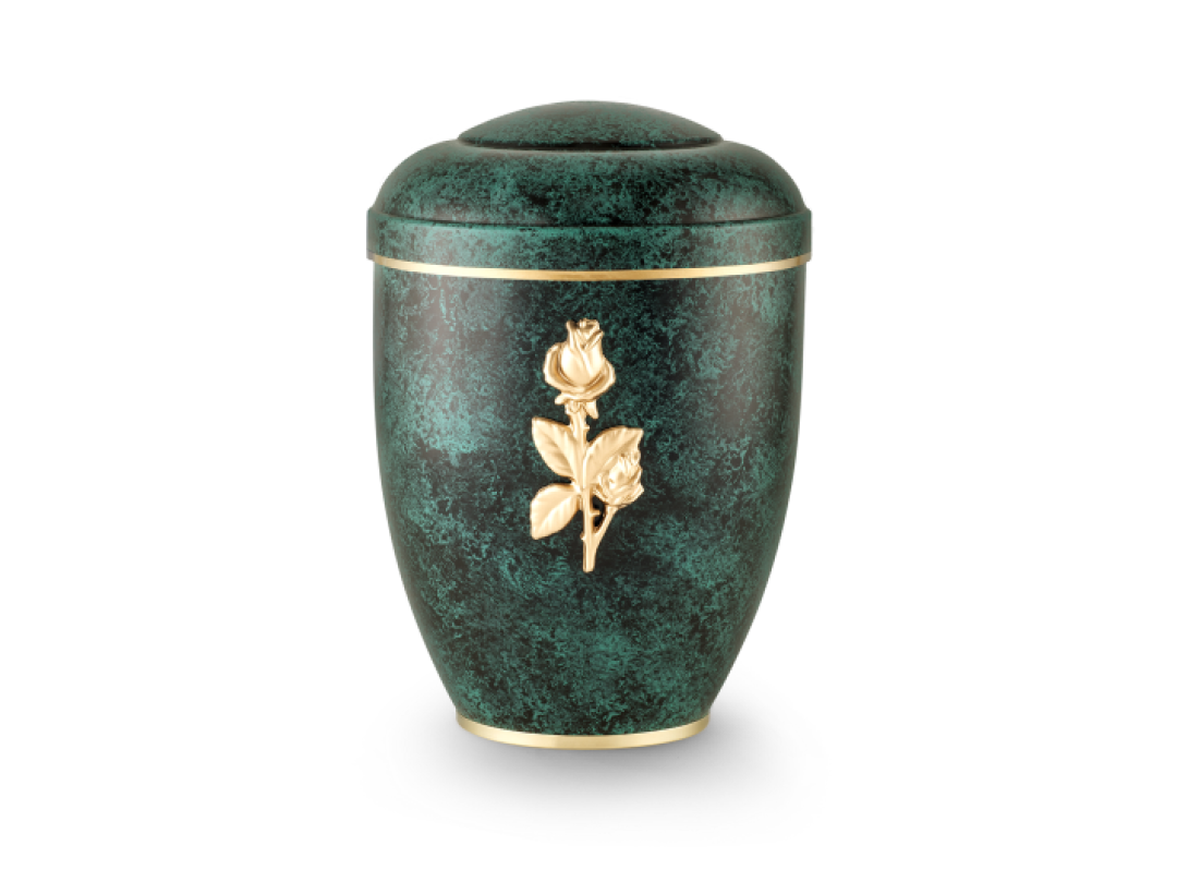 Edition Rustica, grün handkoloriert, Stielröschen, biol. abbaub. Edition Rustica, grün handkoloriert, Stielröschen, biol. abbaub.