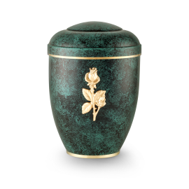 Edition Rustica, grün handkoloriert, Stielröschen, biol. abbaub. Edition Rustica, grün handkoloriert, Stielröschen, biol. abbaub.