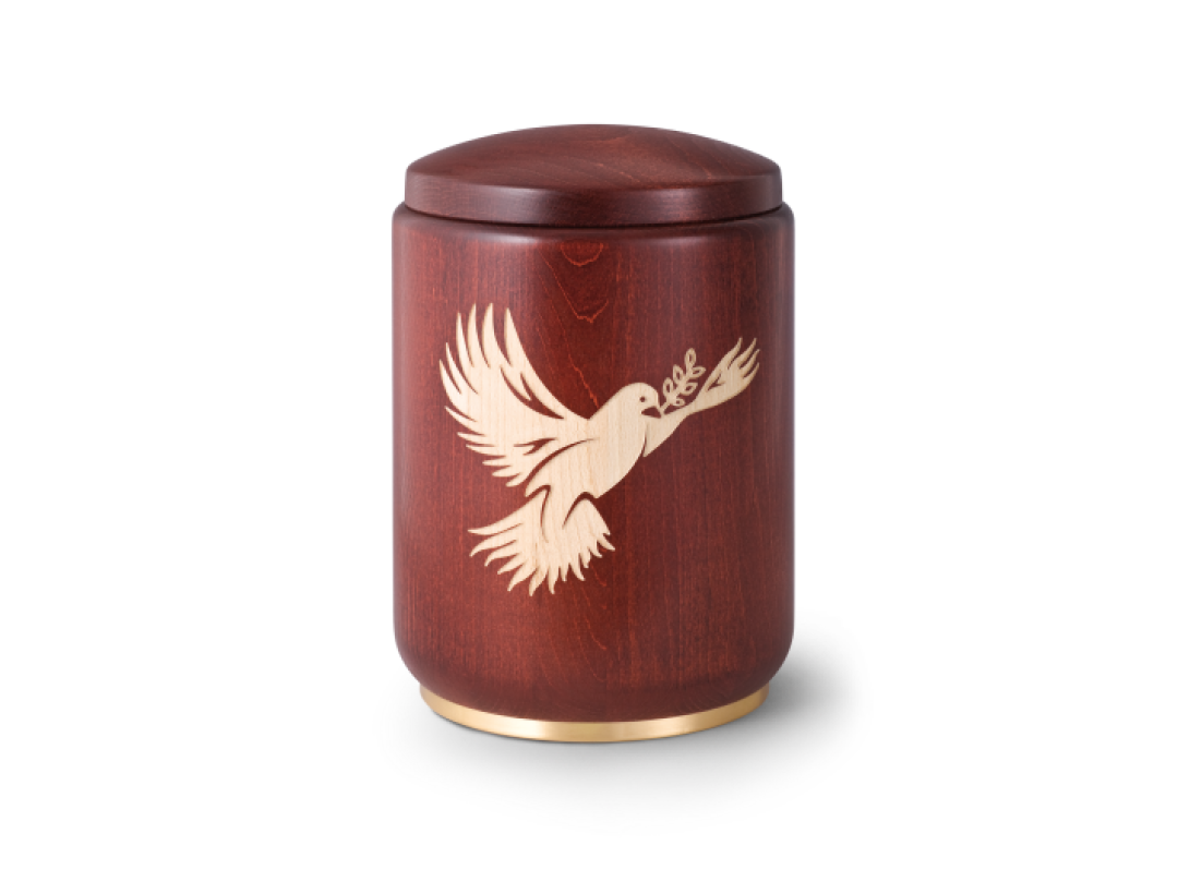 Edition Roma, Buche - mahagoni gebeizt, Taube mit Ölzweig, Messingsockel Edition Roma, Buche - mahagoni gebeizt, Taube mit Ölzweig, Messingsockel