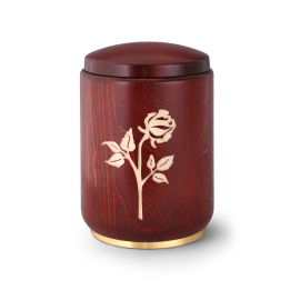 Edition Roma, Buche - mahagoni gebeizt, Rose, Messingsockel Edition Roma, Buche - mahagoni gebeizt, Rose, Messingsockel