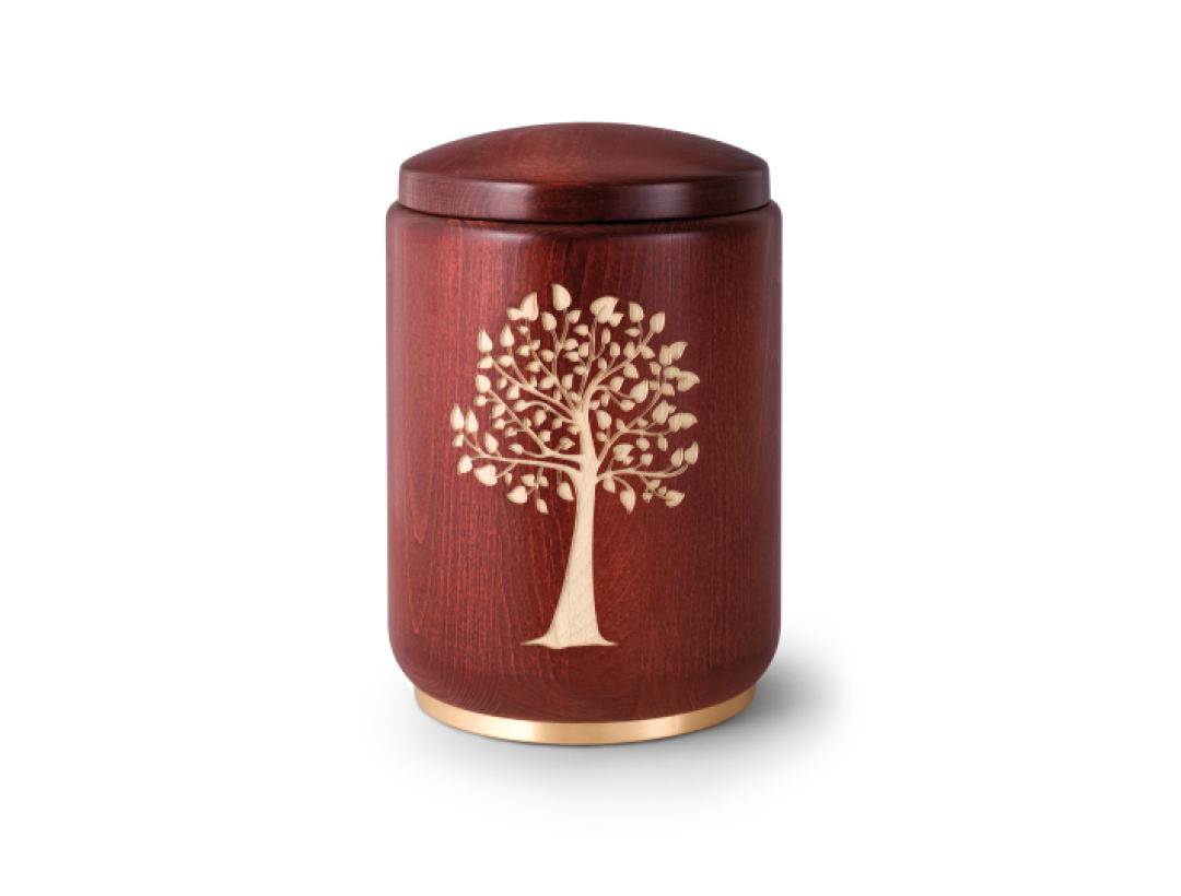 Edition Roma, Buche - mahagoni gebeizt, Lebensbaum, Messingsockel Edition Roma, Buche - mahagoni gebeizt, Lebensbaum, Messingsockel