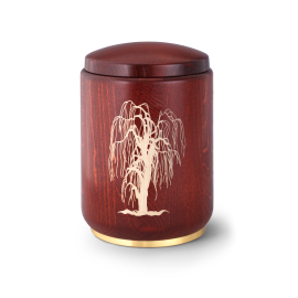 Edition Roma, Buche - mahagoni gebeizt, Trauerweide, Messingsockel Edition Roma, Buche - mahagoni gebeizt, Trauerweide, Messingsockel