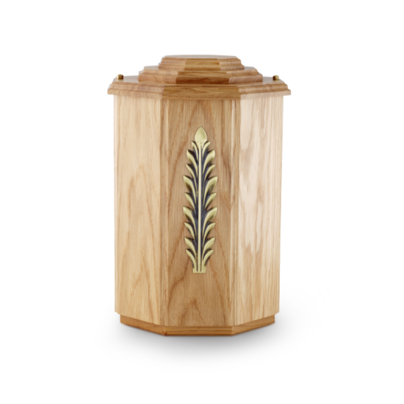 Eiche natur, achteckig, Messing-Emblem