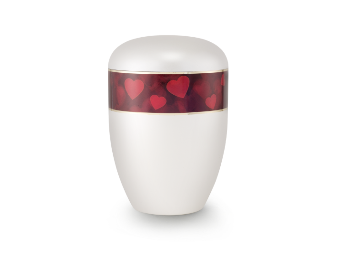 Edition Antiqua, perlmutt, Motiv Herzen, biol. abbaub. Edition Antiqua, perlmutt, Motiv Herzen, biol. abbaub.