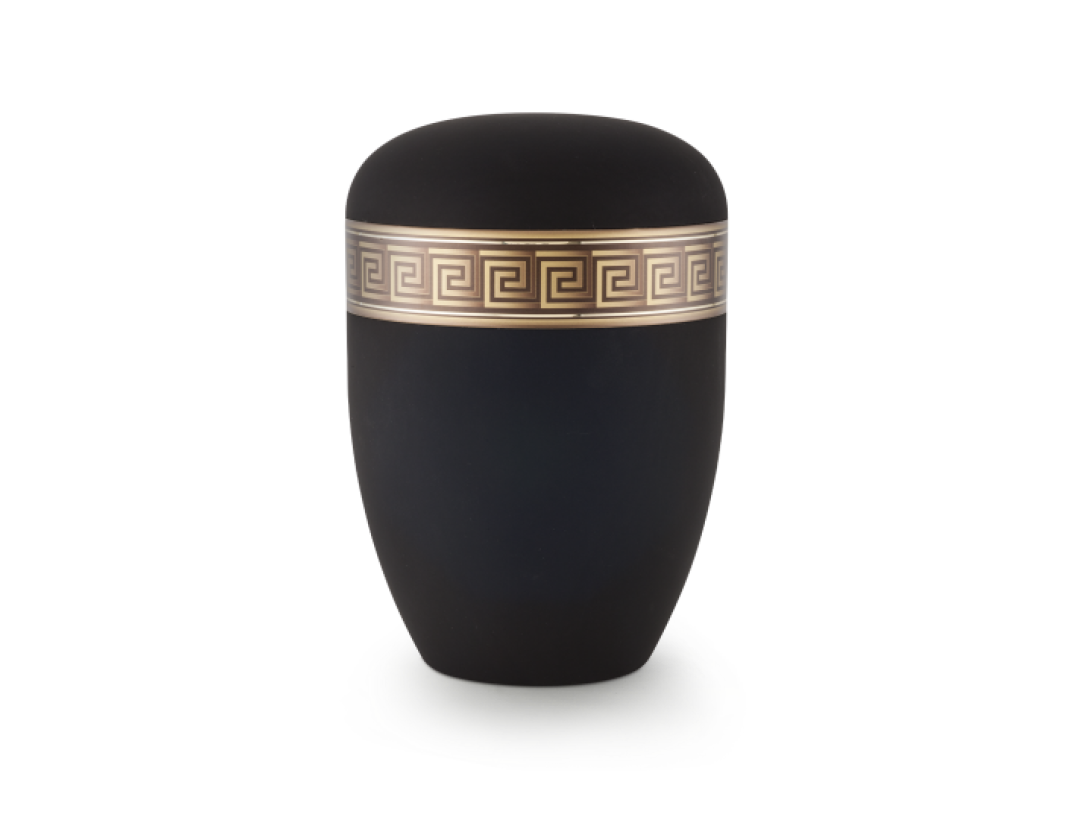 Edition Antiqua, Samtton tiefschwarz, Dekor Mäander, biol. abbaub. Edition Antiqua, Samtton tiefschwarz, Dekor Mäander, biol. abbaub.