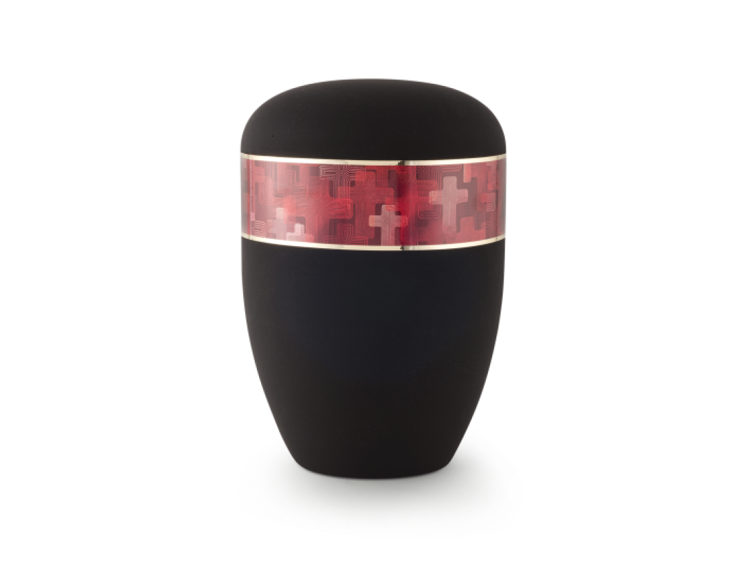 Edition Antiqua, Samton tiefschwarz, Motiv Kreuze, biol. abbaub. Edition Antiqua, Samton tiefschwarz, Motiv Kreuze, biol. abbaub.