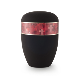 Edition Antiqua, Samton tiefschwarz, Motiv Kreuze, biol. abbaub. Edition Antiqua, Samton tiefschwarz, Motiv Kreuze, biol. abbaub.