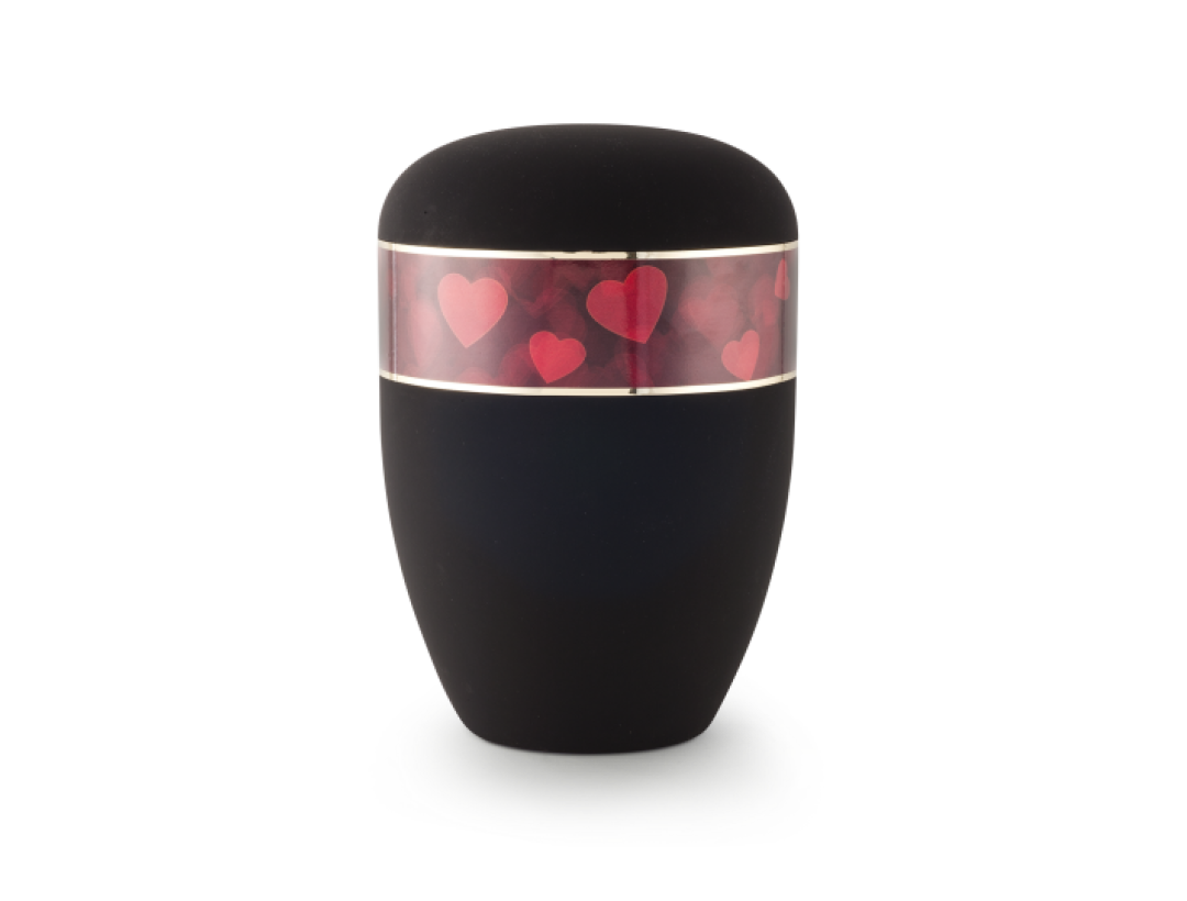 Edition Antiqua, Samton tiefschwarz, Motiv Herzen, biol. abbaub. Edition Antiqua, Samton tiefschwarz, Motiv Herzen, biol. abbaub.