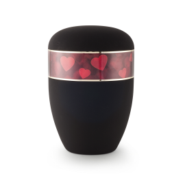 Edition Antiqua, Samton tiefschwarz, Motiv Herzen, biol. abbaub. Edition Antiqua, Samton tiefschwarz, Motiv Herzen, biol. abbaub.