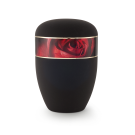 Edition Antiqua, Samton tiefschwarz, Motiv Rose, biol. abbaub.