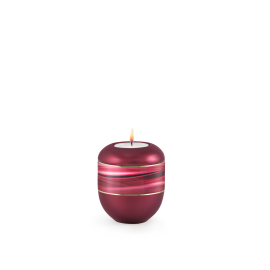 Edition Wave, perlmutt weinrot - Gedenklicht, Motiv Wellen, Goldstreifen Edition Wave, perlmutt weinrot - Gedenklicht, Motiv Wellen, Goldstreifen