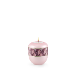 Edition Wave, perlmutt rosé - Gedenklicht, Feuille-Zierband, Goldstreifen Edition Wave, perlmutt rosé - Gedenklicht, Feuille-Zierband, Goldstreifen