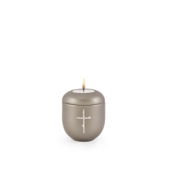 Edition Crystal, perlmutt fumé - Gedenklicht, Kreuz aus Kristallen