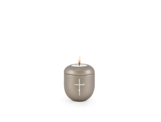 Edition Crystal, perlmutt fumé - Gedenklicht, Kreuz aus Kristallen