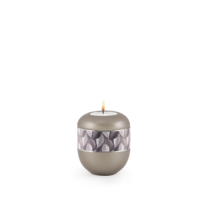 Edition Wave, perlmutt fumé - Gedenklicht, Feuille-Zierband, Silberstreifen