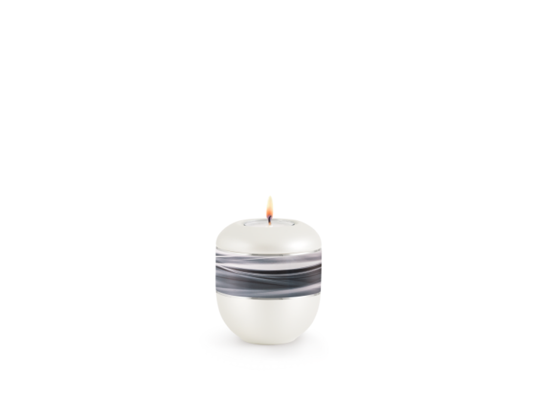 Edition Wave, perlmutt - Gedenklicht, Silberstreifen, Motiv Wellen Edition Wave, perlmutt - Gedenklicht, Silberstreifen, Motiv Wellen