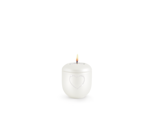 Edition Crystal, perlmutt - Gedenklicht, Herz aus Kristallen