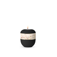 Edition Memorius, Samton Tiefschwarz, Blumen Aquarell, Gedenklicht