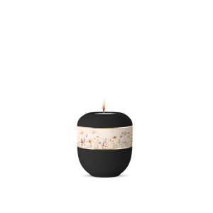 Edition Memorius, Samton Tiefschwarz, Blumen Aquarell, Gedenklicht