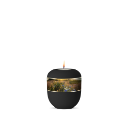 Edition Memorius, Samton Tiefschwarz, Kornblumen, Gedenklicht