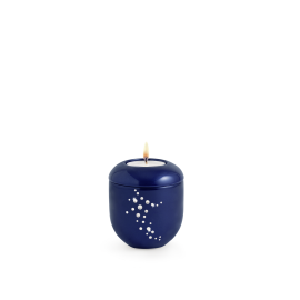 Edition Karat, hochglanz königsblau - Gedenklicht, Schweif aus Kristallen