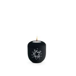 Edition Karat, Samtton tiefschwarz - Gedenklicht, Sternenhimmel aus Kristallen