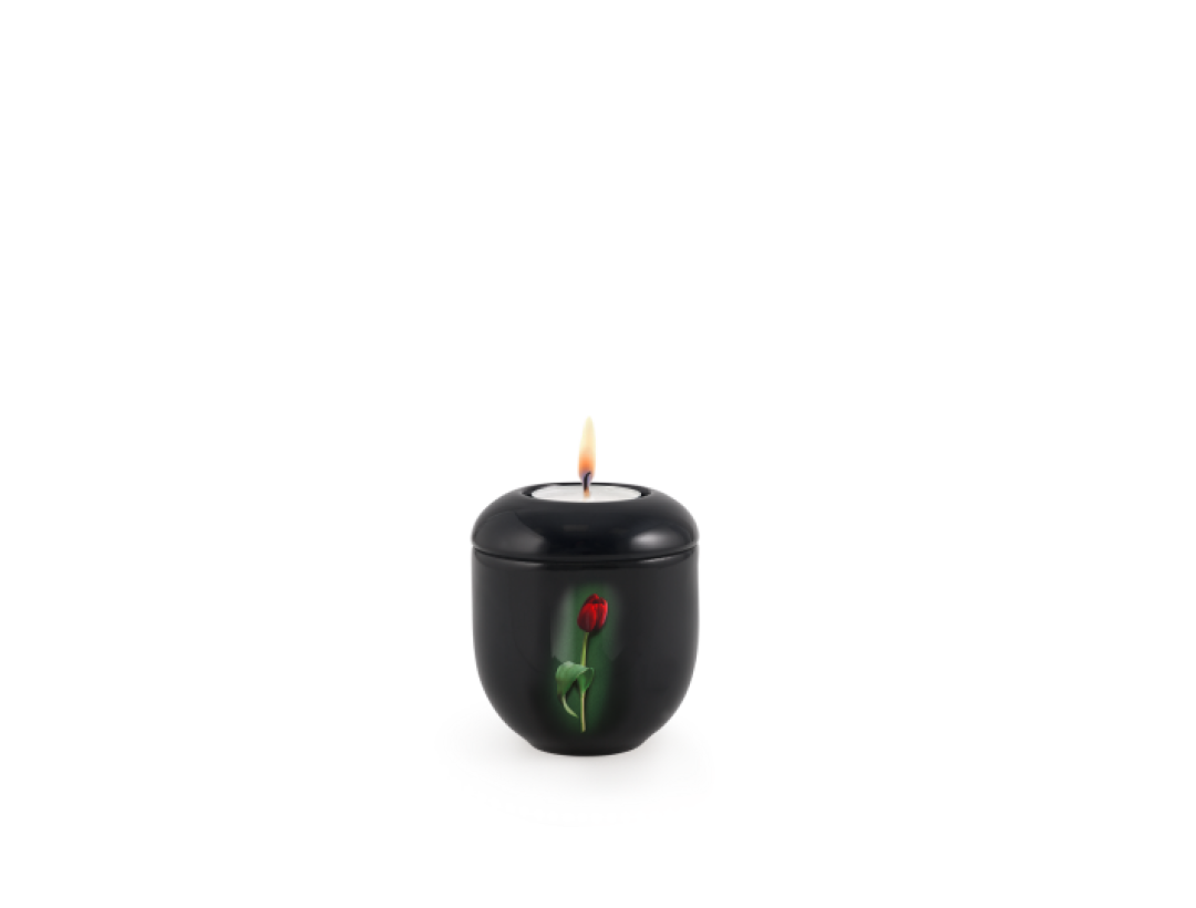 Edition Fleur, Klavierlack schwarz - Gedenklicht, Tulpe