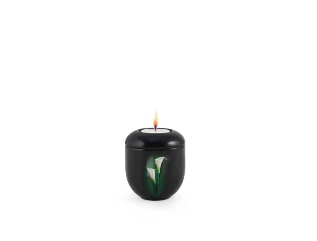 Edition Fleur, Klavierlack schwarz - Gedenklicht, Calla