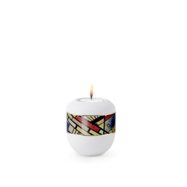 Edition Arte, Künstlerserie, Gedenklicht, weiß, umlaufendes Motiv Linien