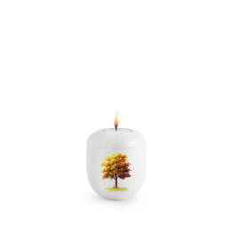 Edition Silva, Hochglanz weiß, Ahornbaum Herbst, Gedenklicht Edition Silva, Hochglanz weiß, Ahornbaum Herbst, Gedenklicht