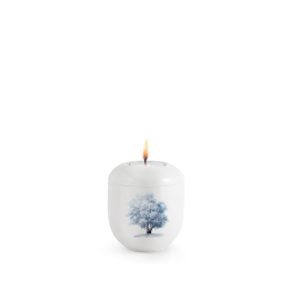 Edition Silva, Hochglanz weiß, Winterbaum, Gedenklicht Edition Silva, Hochglanz weiß, Winterbaum, Gedenklicht