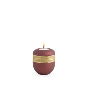 Edition Krypta, Samton Rubin, mattgolden eingefasstes glitzerndes Dekor, Gedenklicht