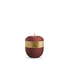 Edition Krypta, Samton Rubin, altgoldenes Dekor mattgolden eingefasst, Gedenklicht