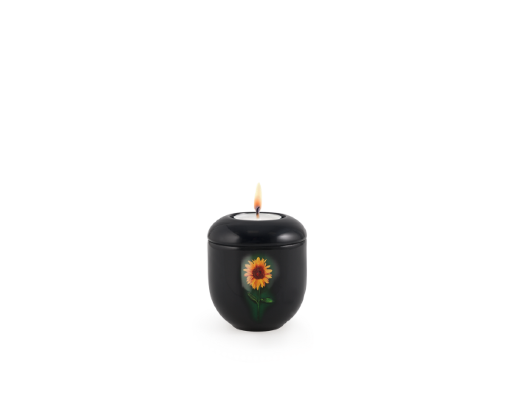 Edition Fleur, Klavierlack schwarz - Gedenklicht, Sonnenblume