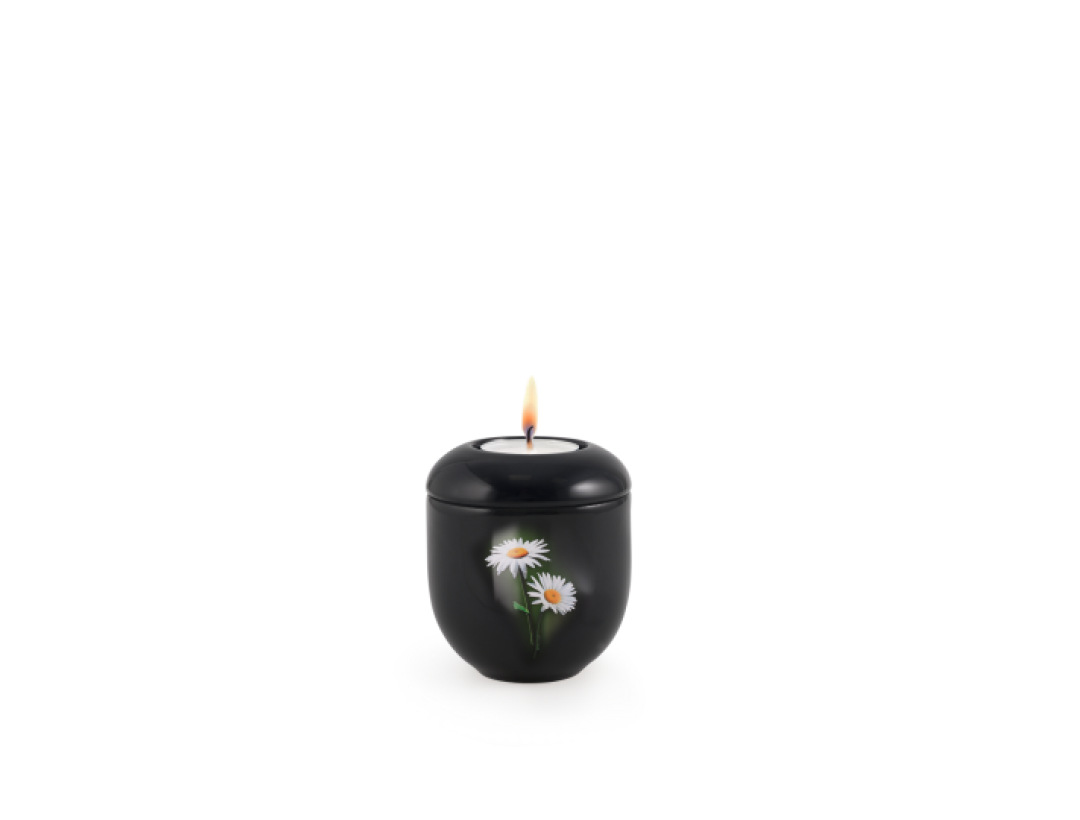 Edition Fleur, Klavierlack schwarz - Gedenklicht, Margerite