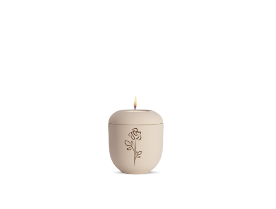 Edition Classique, creme, Rose, Gedenklicht