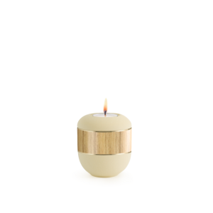 Edition Wood Line, Samtton creme - Gedenklicht, Dekor Pinie