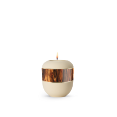 Edition Wood Line, Samtton creme - Gedenklicht, Dekor Rio Palisander