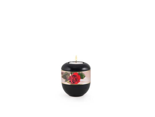 Edition 1, Porzellan, Klavierlack schwarz, Rose