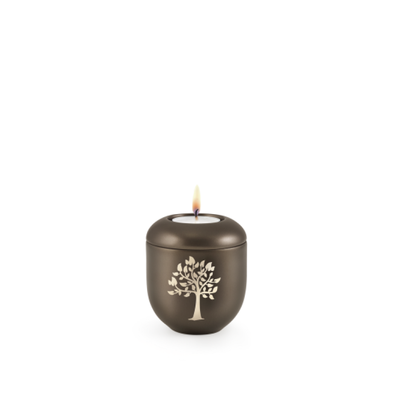 Edition Creatio, Perlmutt Chocolat, Lebensbaum, Gedenklicht